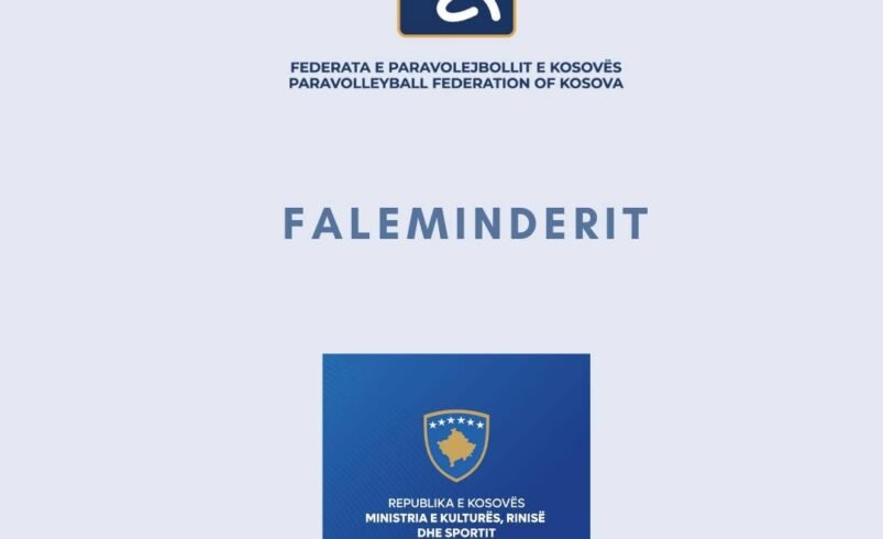 Falënderim për mbështetje ndaj sportit të paravolejbollit.