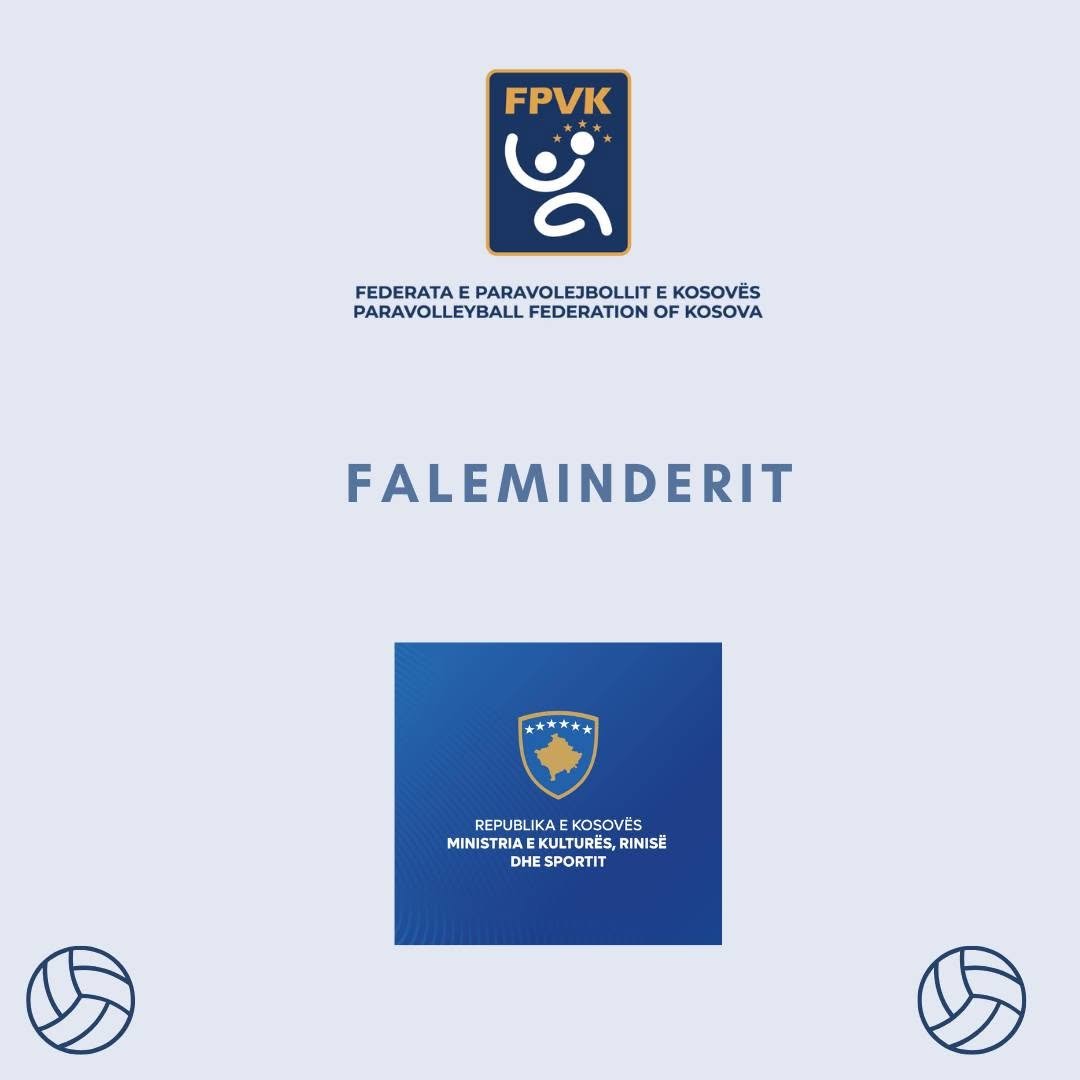 Falënderim për mbështetje ndaj sportit të paravolejbollit.
